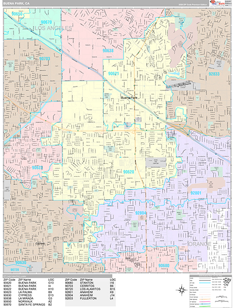 Buena Park Map Premium Style
